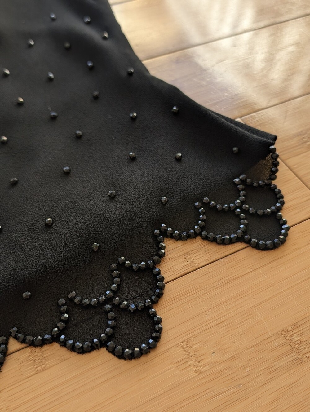 JR Nites Vintage Black Beaded Sleeveless Evening Blouse - Picture 4 of 7